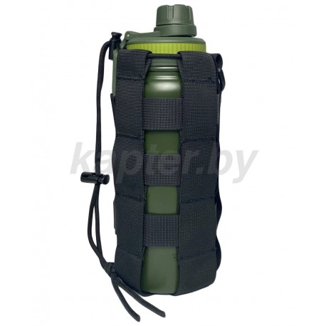 Подсумок регулируемый для бутылки , термоса и тд. MOLLE. Чёрный.