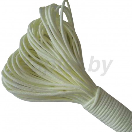 Светящийся в темноте шнур из паракорда. Светло-лимонный.