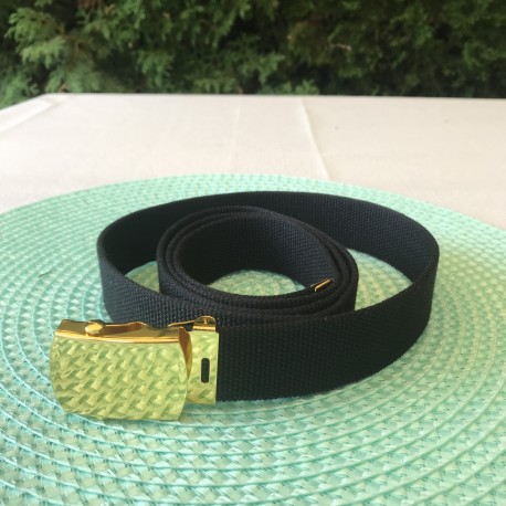 Ремень брючный Голландия. 150см. Чёрный/золото.
