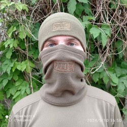 Комплект шапка и бафф из флиса 5.11 Tactical . Олива. 